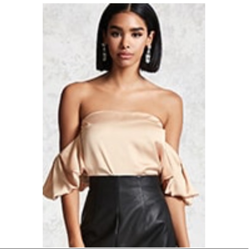 Forever 21 cream off the shoulder top